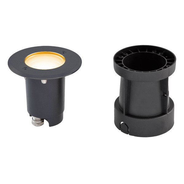 EVN LED Bodeneinbauleuchte anthrazit schwenkbar rund 120x110mm 5W 3000K 450lm 21-40° 230V IP67