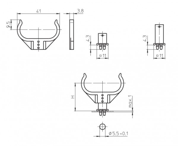 Lampenhalter für Lampen mit Sockel 2G11 Houben 101393