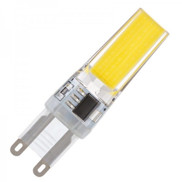 Modee LED COB Silikon Stiftsockellampe 3W/860 tageslichtweiß 330lm G9 klar