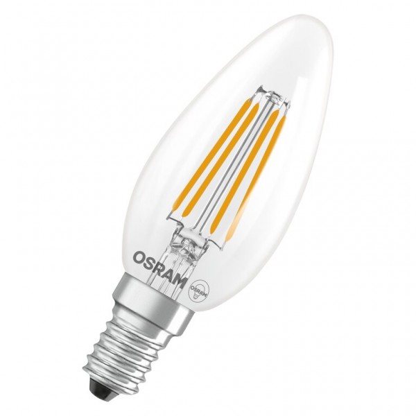 Osram / Ledvance Star Kerze B LED Filament 3.4-40W 827 warmweiß 470lm E14 klar 300° 2er Pack 220-240V