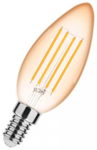 Modee Kerze Bernstein C35 LED Filament 4-33W/818 extra warmweiß 360lm E14 320°