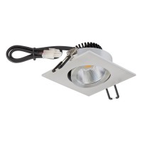 EVN Power-LED Leuchte Aluminium poliert schwenkbar viereckig 83x83x32mm 6W 4000K 683lm 21-40° IP20  EVN Power-LED Leuchte Aluminium poliert schwenkbar viereckig 83x83x32mm 6W 4000K 683lm 21-40° IP20