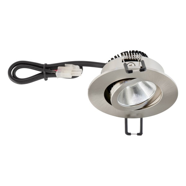 EVN Power-LED Leuchte Edelstahl Optik schwenkbar rund 83x43mm 6W 2000-3000K 60 bis 600lm 21-40° IP20