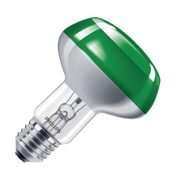 Philips NR80 Reflektorlampe Colours 60W 2700K warmweiß 122lm E27 klar/grün dimmbar 120°