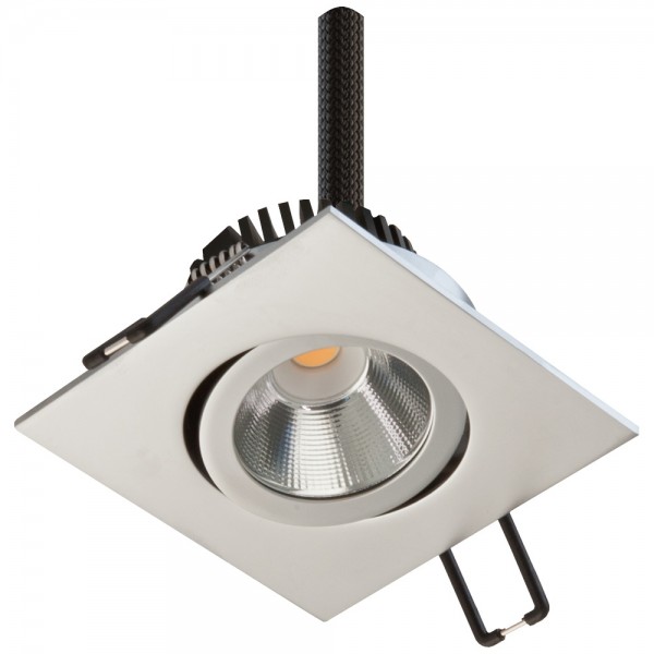 EVN Power-LED Leuchte Chrom schwenkbar viereckig 83x83x45mm 6W 3000K 528lm 21-40° 230V IP20