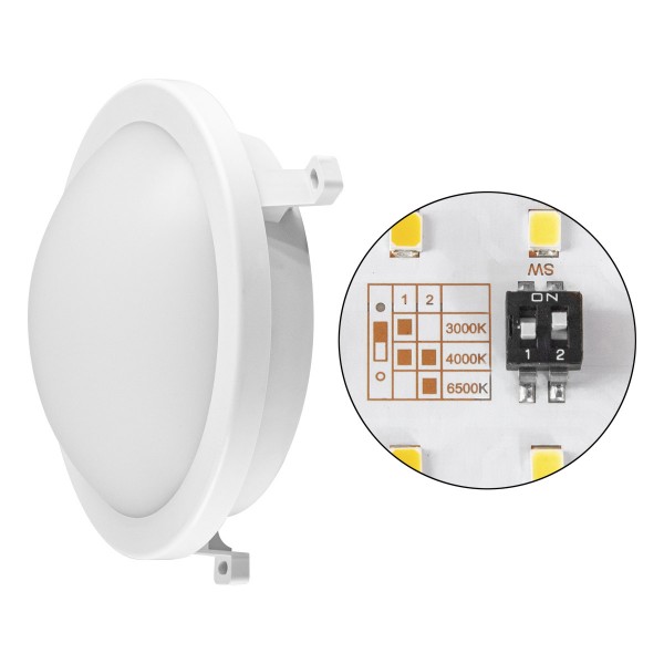 EVN oval runde LED Leuchte 190x85mm 220-240V 12W 1200lm 3000 bis 6500K IP54 >80° weiß