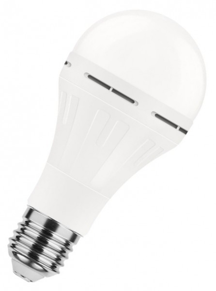 Modee Alu-Plastik Classic A SMD LED Notleuchte mit Akku 7.5-60W 840 kaltweiß 806lm E27 matt 200° 220-240V