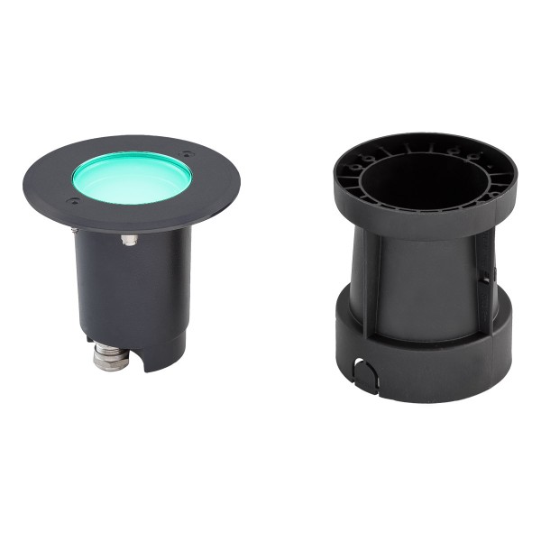 EVN LED Bodeneinbauleuchte anthrazit rund 120x110mm 8W 3000K 330lm 41-80° 24V IP67