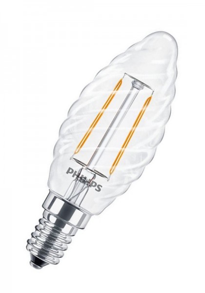 Philips CorePro LEDcandle Filament BW35 2W/827 warmweiß 250lm klar E14