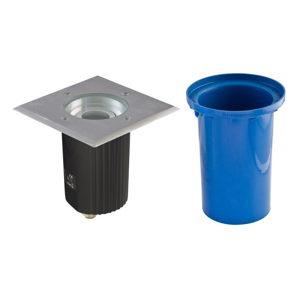 EVN LED Bodeneinbauleuchte Edelstahl Optik schwenkbar viereckig 150x150x175mm 230V IP67