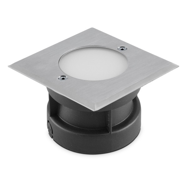 EVN LED Bodeneinbauleuchte Edelstahl Optik viereckig 100x100x70mm 2W 3000K 65lm >80° 24V IP67