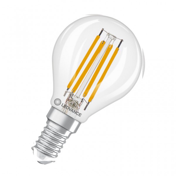 Osram / Ledvance Tropfen P LED Filament Performance 3.4-40W 827 warmweiß 470lm dimmbar E14 klar 320° 220-240V