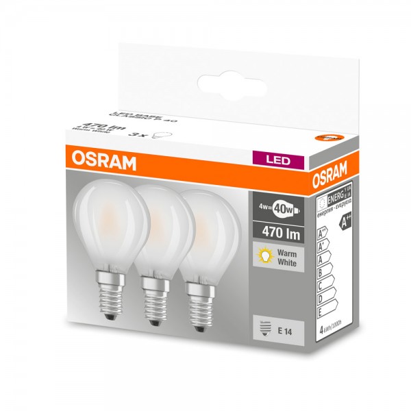 Osram Base Classic P45 LED 4W/827 warmweiß 470lm matt E14