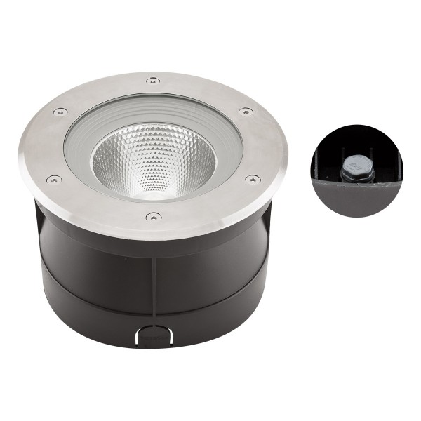 EVN LED Bodeneinbauleuchte Edelstahl Optik rund 220x135mm 24W 4000K 1645lm 21-40° 110-240V IP67
